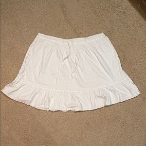 Ann Taylor Cream Ruffle Mini Skirt
